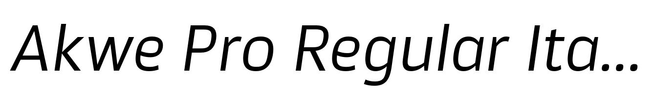 Akwe Pro Regular Italic